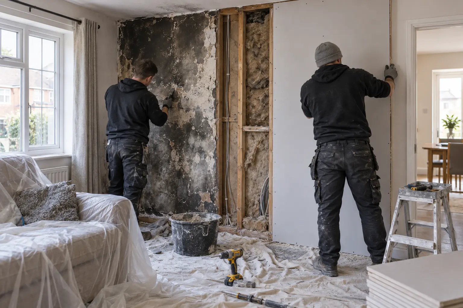 fire damage repairs service photograph